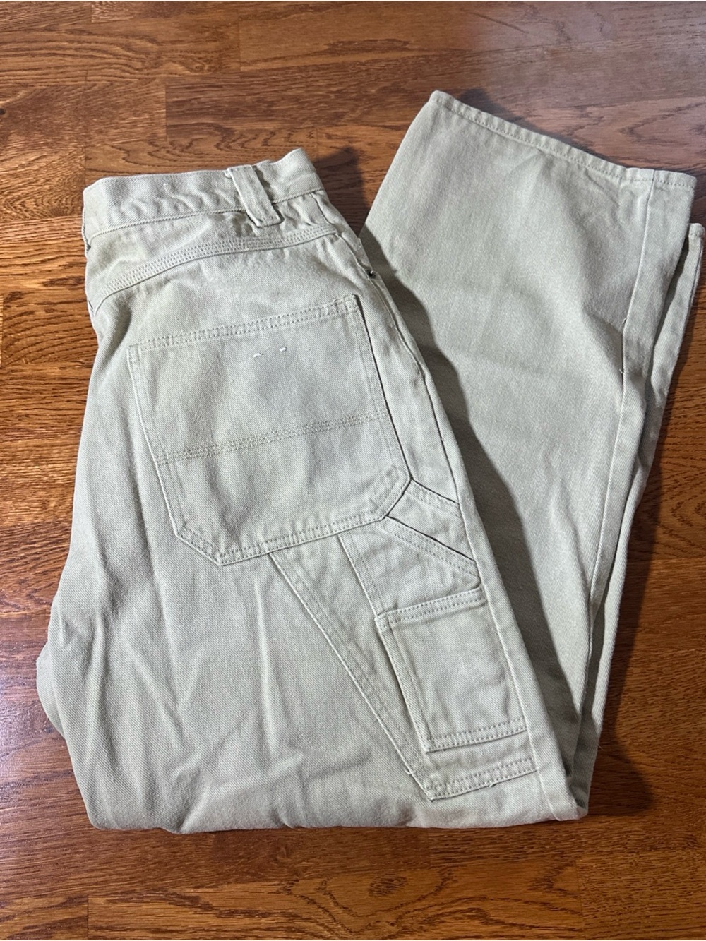 Vintage 34x32 Bugle Boy Pants Men Army khaki Faded Baggy Wide Leg Y2K 90s